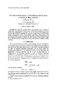 Commum math. Phys. 11, [removed]The Classical Mechanics of One-Dimensional Systems of Infinitely Many Particles II. Kinetic Theory 0 . E. LANFORD I I I *