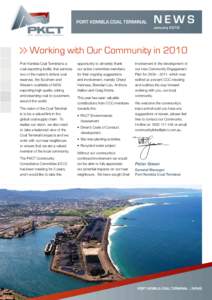PORT KEMBLA COAL TERMINAL  NEWS JanuaryWorking with Our Community in 2010