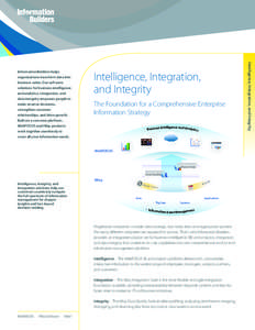 Intelligence, Integration, and Integrity The Foundation for a Comprehensive Enterprise Information Strategy Intelligence and Analy tics