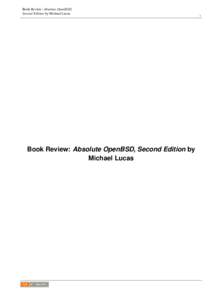 Book Review: Absolute OpenBSD, Second Edition by Michael Lucas Book Review: Absolute OpenBSD, Second Edition by Michael Lucas