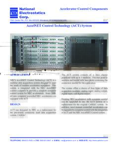 National Electrostatics Corp. Accelerator Control Components