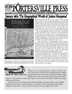 the  Portersville Press www.mystichistory.org • vol. xxxv, issue iv • januaryJanuary 28th: The Geographical World of Joshua Hempstead