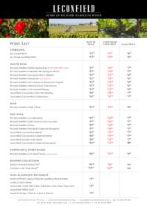 Wine and Platters Price List