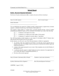 Community Unit School District No. 1  2:250-E4 School Board Exhibit - Recurrent Requester Notification