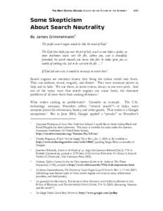 THE NEXT DIGITAL DECADE: ESSAYS ON THE FUTURE OF THE INTERNET  435 Some Skepticism About Search Neutrality