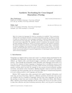 Journal of Artificial Intelligence Research248  Submitted 03/15; publishedSynthetic Treebanking for Cross-Lingual Dependency Parsing