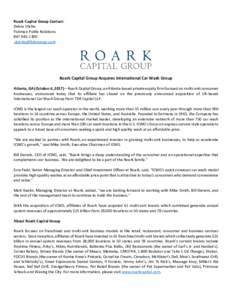 Roark Capital Group Acquires International Car Wash Group