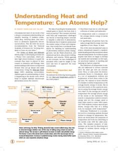 Understanding Heat and Temperature: Can Atoms Help? BY ROBERT TINKER AND AMY PALLANT A fundamental tenet of our work is that a deeper conceptual understanding can simplify learning. If students understand deep, unifying 