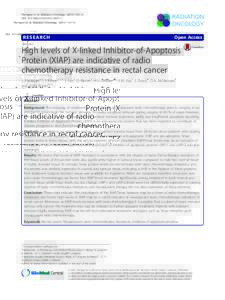 High levels of X-linked Inhibitor-of-Apoptosis Protein (XIAP) are indicative of radio chemotherapy resistance in rectal cancer