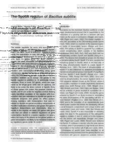 Blackwell Science, LtdOxford, UKMMIMolecular Microbiology1365-2958Blackwell Publishing Ltd, 200350516831701Original ArticleV. Molle et al.The Spo0A regulon  Molecular Microbiology), 1683–1701 doi:j.