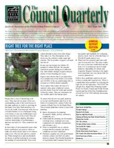 Council Quarterly The Quarterly Newsletter of the Florida Urban Forestry Council			  2012 Issue One