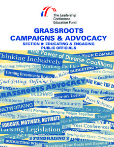 GRASSROOTS CAMPAIGNS & ADVOCACY SECTION 8: EDUCATING & ENGAGING PUBLIC OFFICIALS  Thinking