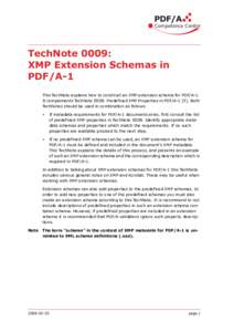 TechNote 0009: XMP Extension Schemas in PDF/A-1