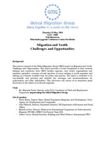 Migration and Youth: Challenges and Opportunities