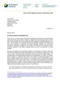 Letter from Andrew Dilnot to Nicola Smith
