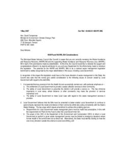 Microsoft Word - WARR and WARRL Bill Review Letter_Env Minister[removed]doc