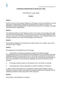 rd  EFS STATUTES (3 versionpage 1 of 6 EUROPEAN FEDERATION OF SEXOLOGY (EFS) STATUTES (3rd version 2006)