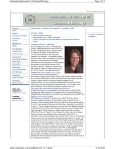 International Society of Chemical Ecology  Page 1 of 3 Home | Contact | Search |