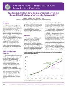 Wireless Substitution: Early Release of Estimates From the National Health Interview Survey, July-December 2015