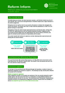 Reform Inform  Keeping you updated on Local Government Reform 05 June 2014 – Issue 19  New councils elected