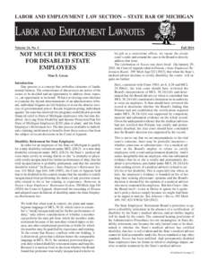 Labor & Employment Law Section: Lawnotes Fall 2014