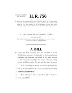 I  110TH CONGRESS 1ST SESSION  H. R. 756