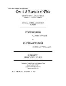 [Cite as State v. Onunwor, 2013-Ohio[removed]Court of Appeals of Ohio EIGHTH APPELLATE DISTRICT COUNTY OF CUYAHOGA ___________________________________