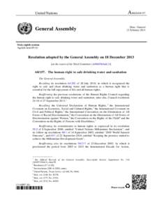 A/RESUnited Nations Distr.: General 12 February 2014