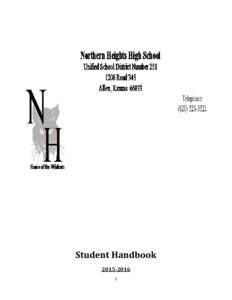 Student Handbook ADMISSION REQUIREMENTS: 9-12 NONDISCRIMINATION POLICY: