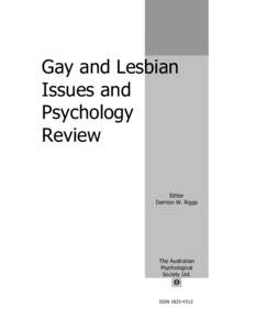 Gay and Lesbian Issues and Psychology Review  Editor