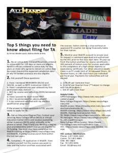 Top 5 things you need to know about filing for TA By Terrina Weatherspoon, Defense Media Activity 1.