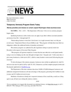 temporary amnesty program starts today