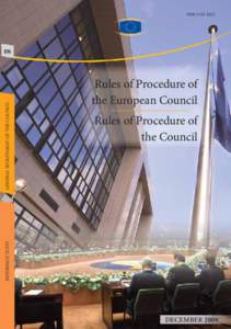 ISSN[removed]Rules of Procedure of the European Council Rules of Procedure of the Council