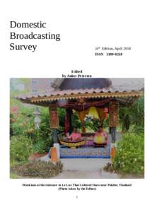 Domestic Broadcasting Survey 20th Edition, April 2018