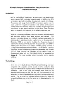 A Sample Study on Gross Floor Area (GFA) Concessions Granted to Buildings