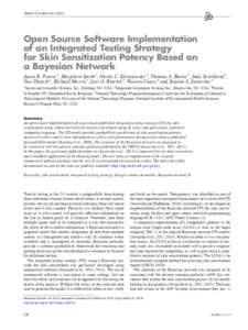 Short Communication  Open Source Software Implementation of an Integrated Testing Strategy for Skin Sensitization Potency Based on a Bayesian Network