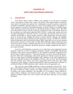 CHAPTER VII JOINT THEATER MISSILE DEFENSE A.  DESCRIPTION