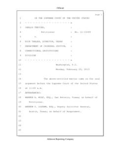Official Page 1 1  IN THE SUPREME COURT OF THE UNITED STATES