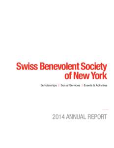 Swiss Benevolent Society of New York Scholarships Social Services