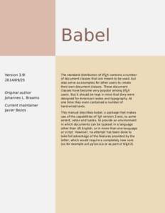 Babel Version 3.9lOriginal author Johannes L. Braams