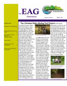 The  EAG Newsletter  March, 2013