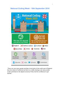     1  National Coding Week ­ 19th September 2016   