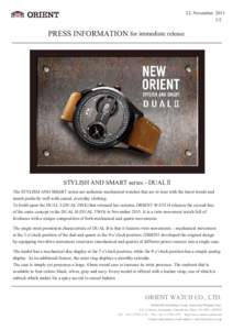 12, November[removed]PRESS INFORMATION for immediate release  STYLISH AND SMART series - DUALϩ