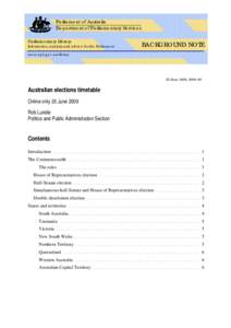 Parliament of Australia Department of Parliamentary Services Parliamentary Library Information, analysis and advice for the Parliament  BACKGROUND NOTE