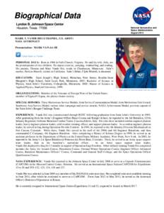 Aquanauts / Military personnel / Mark T. Vande Hei / United States Army aviation / Recipients of the Legion of Merit / Science and technology in the United States / United States Army / Timothy Creamer