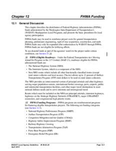Chapter 12 - FHWA Funding Programs - Local Agency Guidelines M 36-63