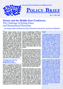 Yemen and the Middle East conference : the challenge of failing states and transnational terrorism