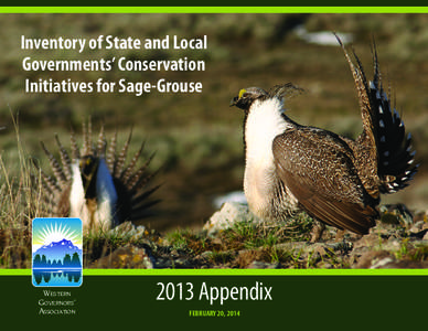 Inventory of State and Local Governments’ Conservation Initiatives for Sage-Grouse WESTERN GOVERNORSª