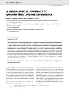 A GENEALOGICAL APPROACH TO QUANTIFYING LINEAGE DIVERGENCE