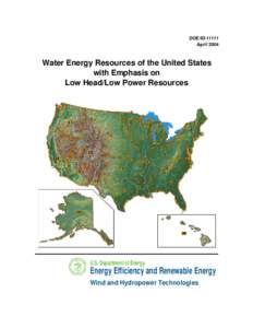 DOE/ID[removed]April 2004 Water Energy Resources of the United States with Emphasis on Low Head/Low Power Resources